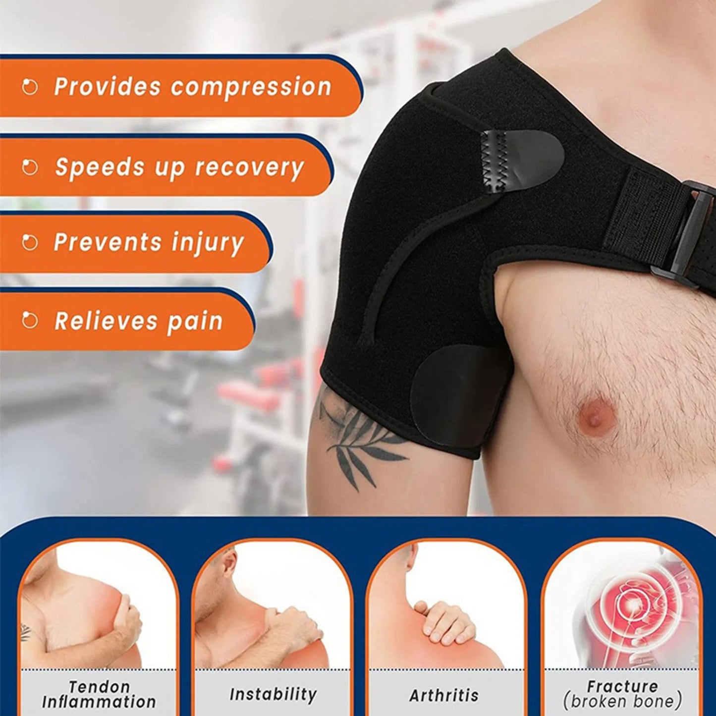 Adjustable shoulder support Brace